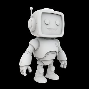 3D Friendly Robot Figurine 3D Print Model model