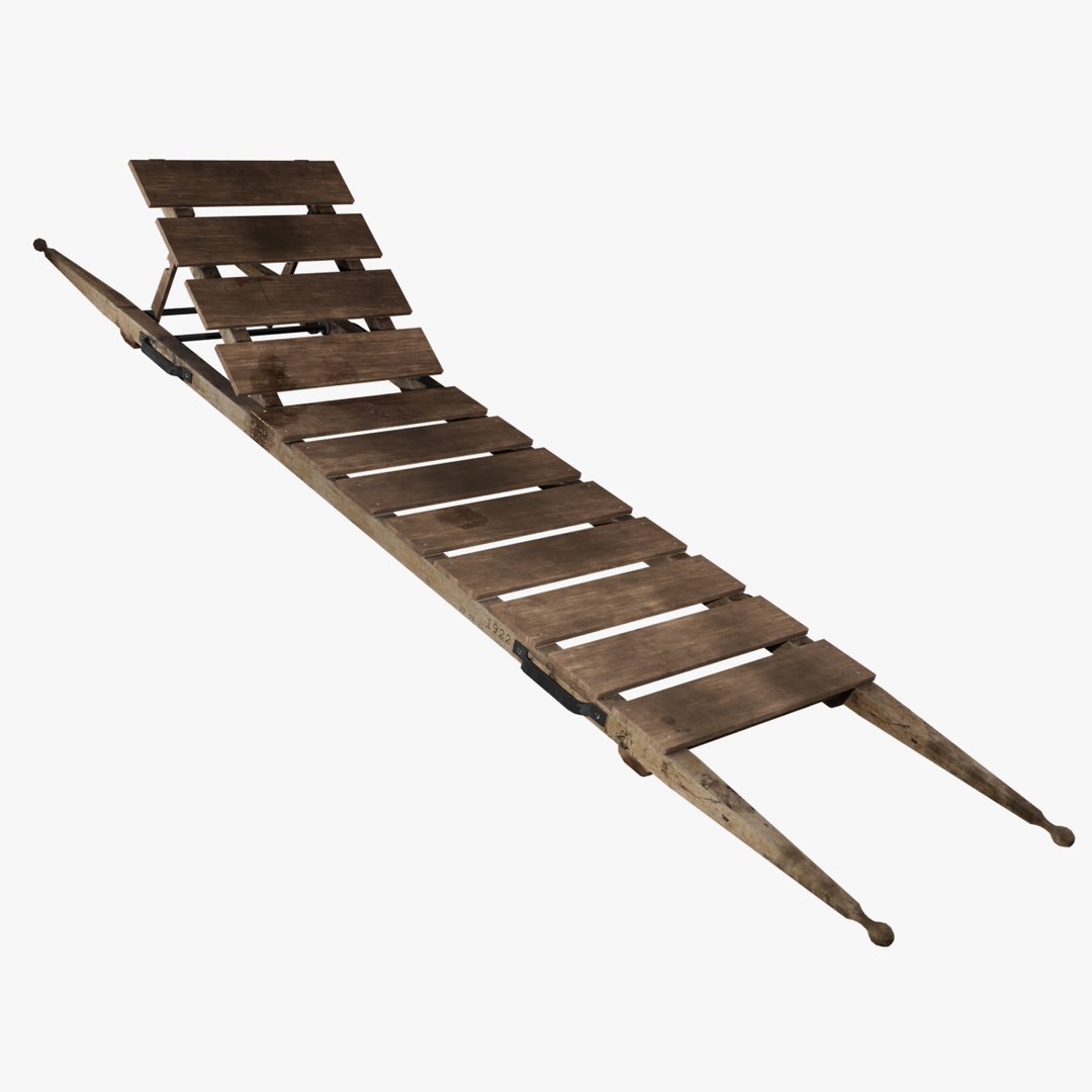 Military Wood Medical Stretcher Low Poly 3D model TurboSquid 1834102