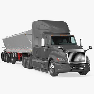 Heavy Truck With Bottom Trailer Rigged