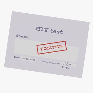 HIV Rapid Test Card Positive 3D model
