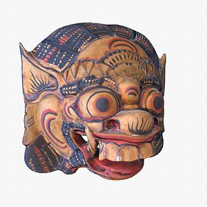 African Mask 04 low poly 3D model