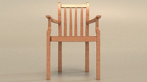 laos dining Chair Game asset 3D model
