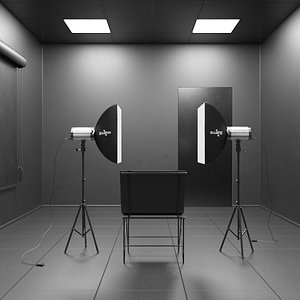 Blackout Photo Studio with Black Walls 3D model