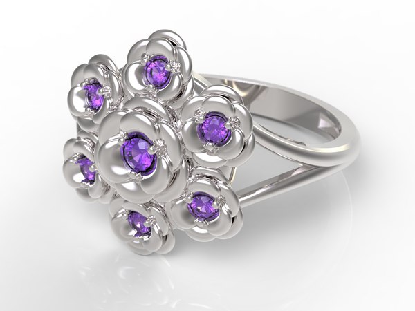 stl ring flowers 3D model