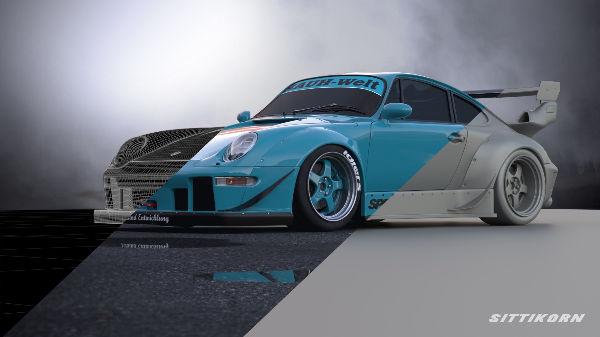 Porsche 993 Rwb 3d Obj