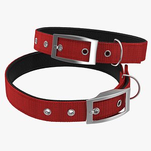 dog collar 3 red 3d model
