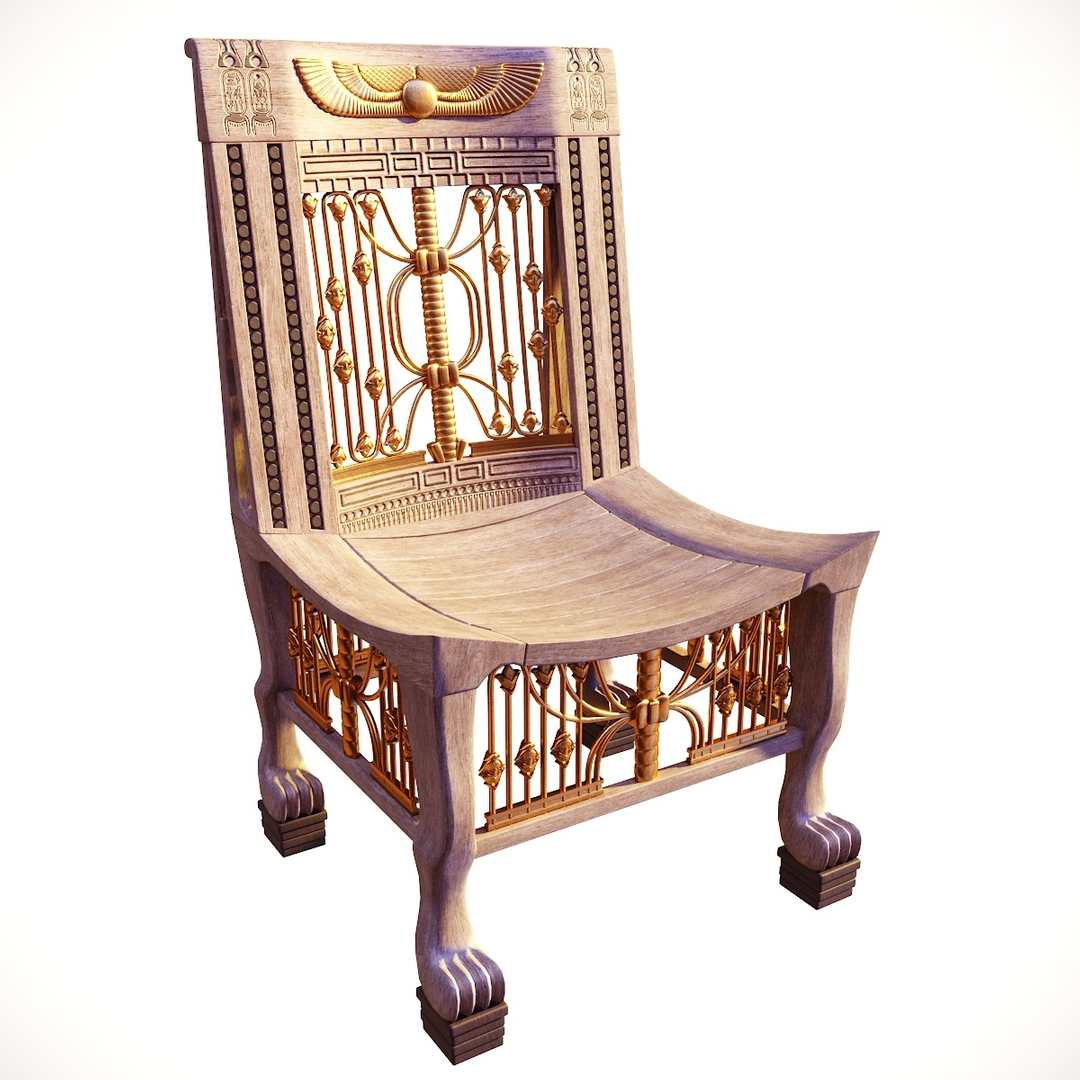 3D Egyptian Chairs Set TurboSquid 1735227