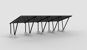 3D Carport Car Metall 07 3D model