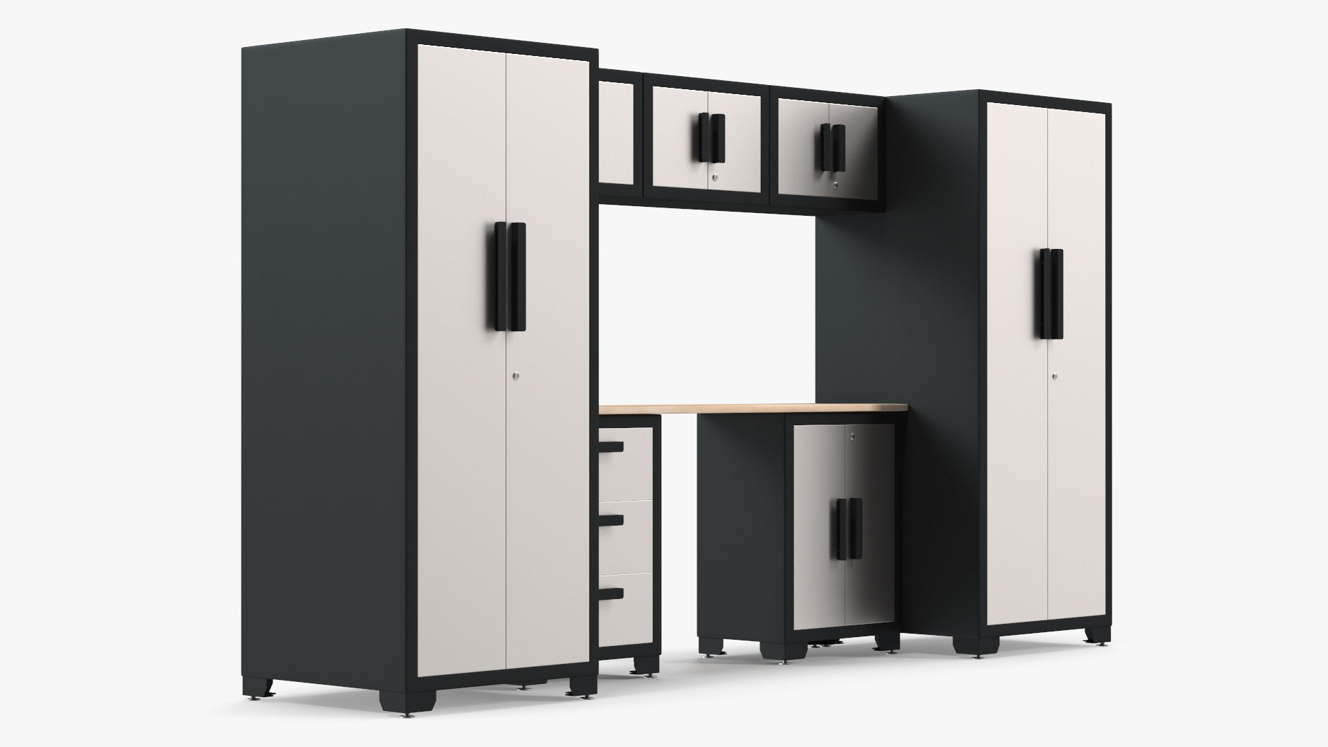 Garage Cabinet White 3D model preview