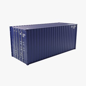 20Ft Cargo Container - Blue - Clean model
