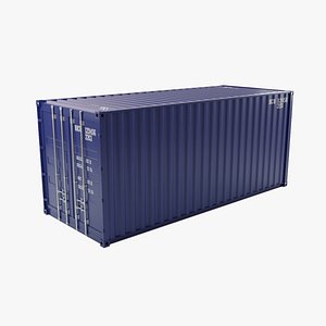 20Ft Cargo Container - Blue - Clean