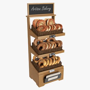 Wooden loaf bread stand 03 3D