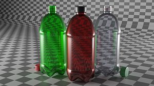 3D Bottles Plastic model