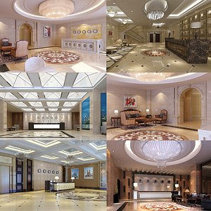 3D Hotel Lobby Scene Collection 01 model