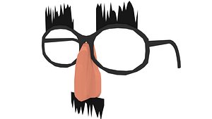 character goofy glasses nose 3D