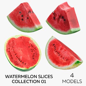 Watermelon Slices Collection 01 - 4 models 3D model