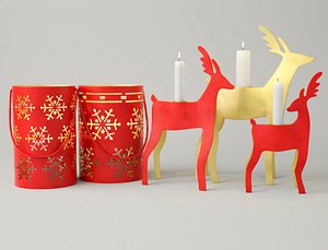 new year lanterns candleholders 3D model