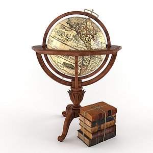 3d globe antique