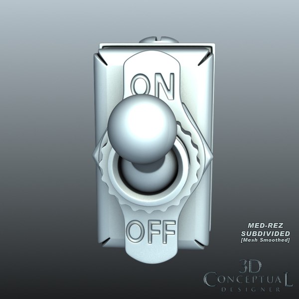 3d vintage toggle switch model