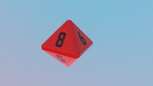 3D Dice d8 game ready PBR Free low-poly model