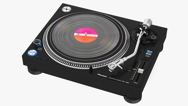 DJ ターンテーブル Pioneer PLX 1000 ビニール付き3Dモデル