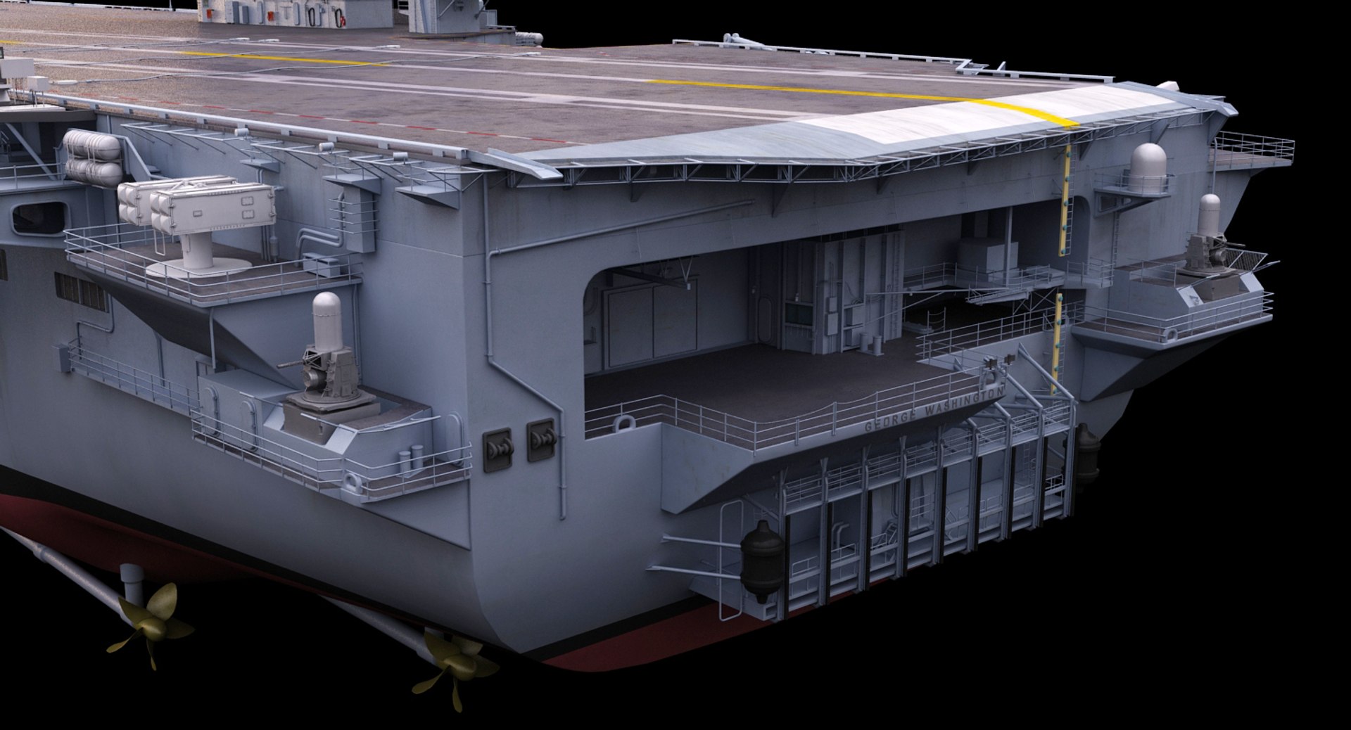 Uss george washington aircraft carrier 3d model