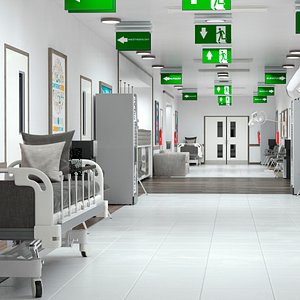 3D hospital hallway model