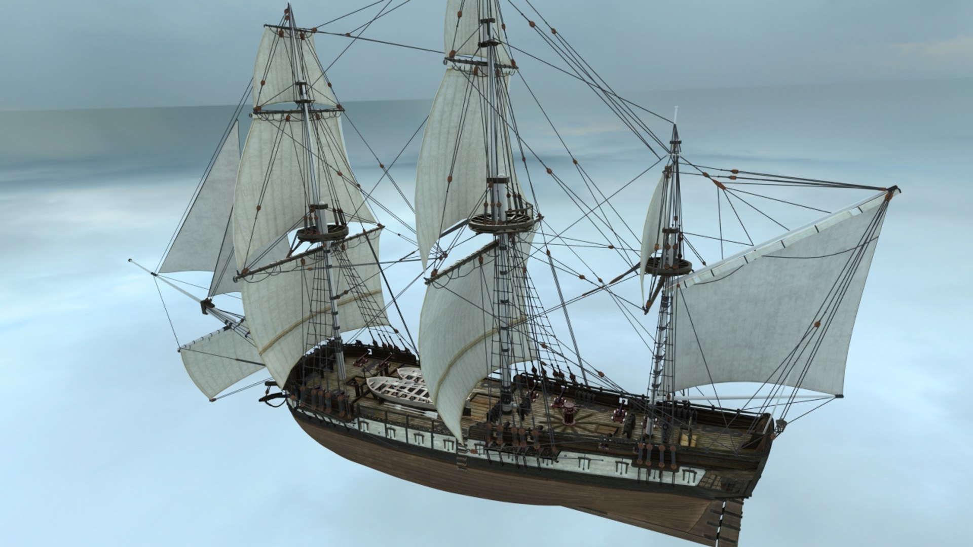 3D HMS Undaunted 1807 - TurboSquid 2050971