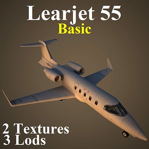 3d model learjet 55 basic