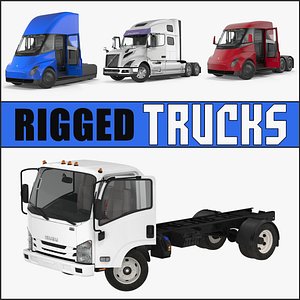 rigged trucks 3 semi model