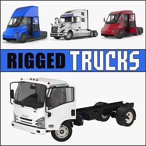 Rigged Trucks 3D Models Collection 3