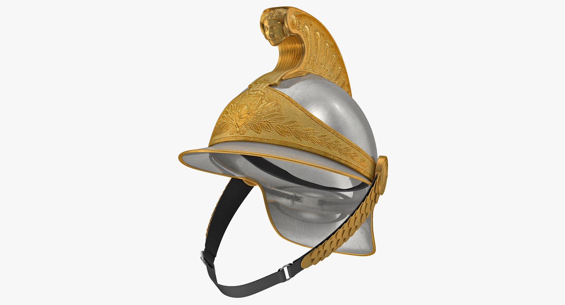 1872 French Cuirassier Heavy Cavalry Officer Helmet 3D Model preview