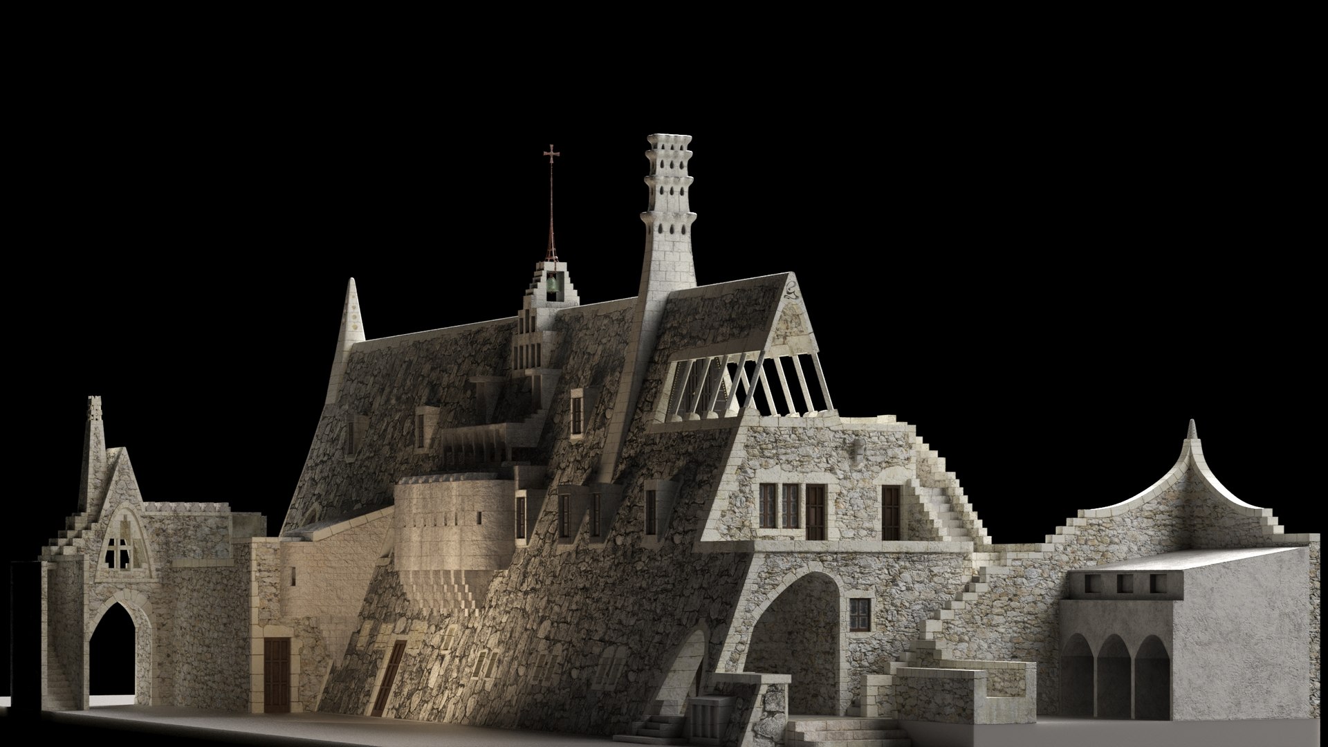 3D Bodegas Guell - Gaudi Model - TurboSquid 2351379