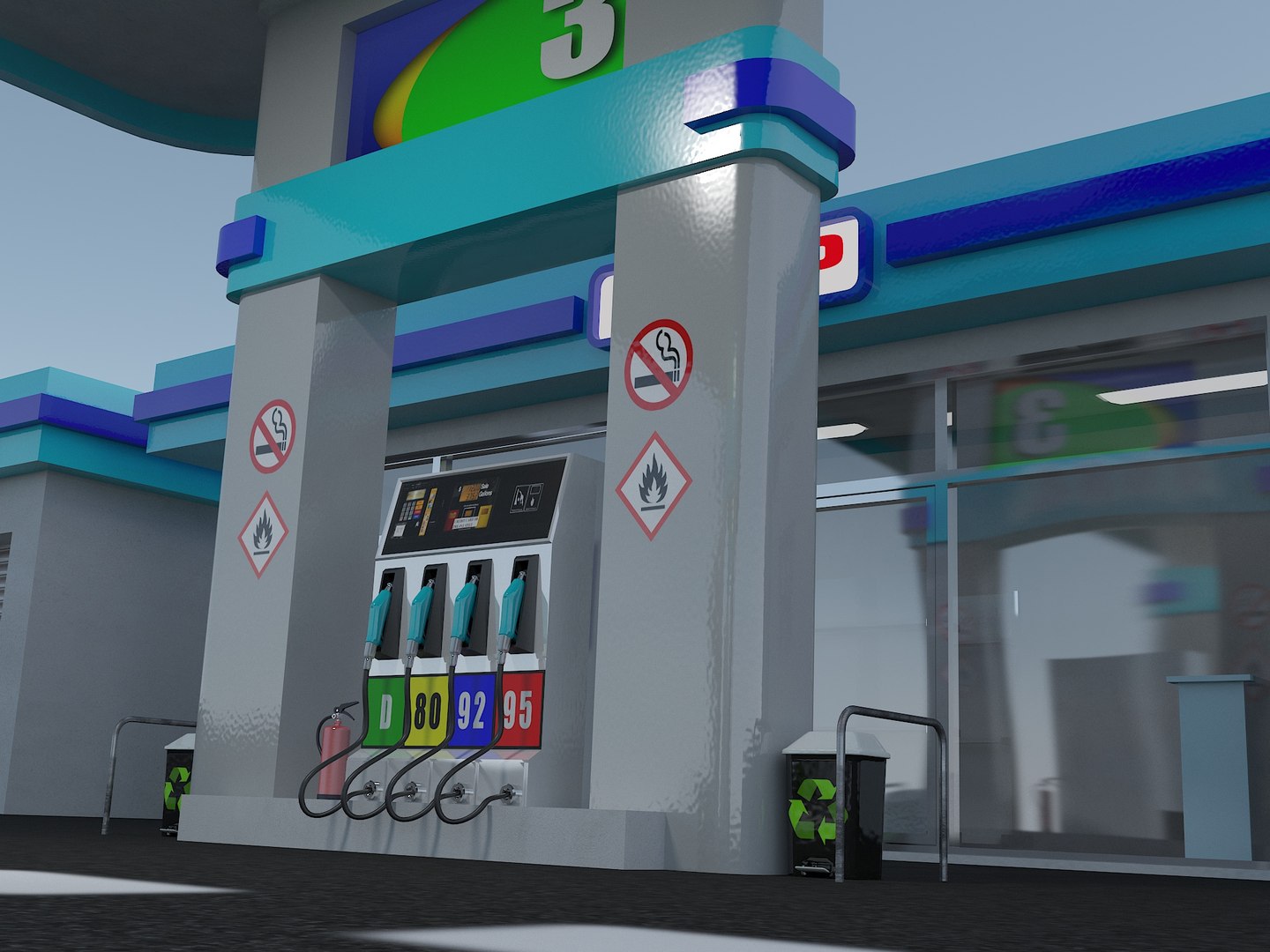3D Model Gas Station 3D - TurboSquid 1950693