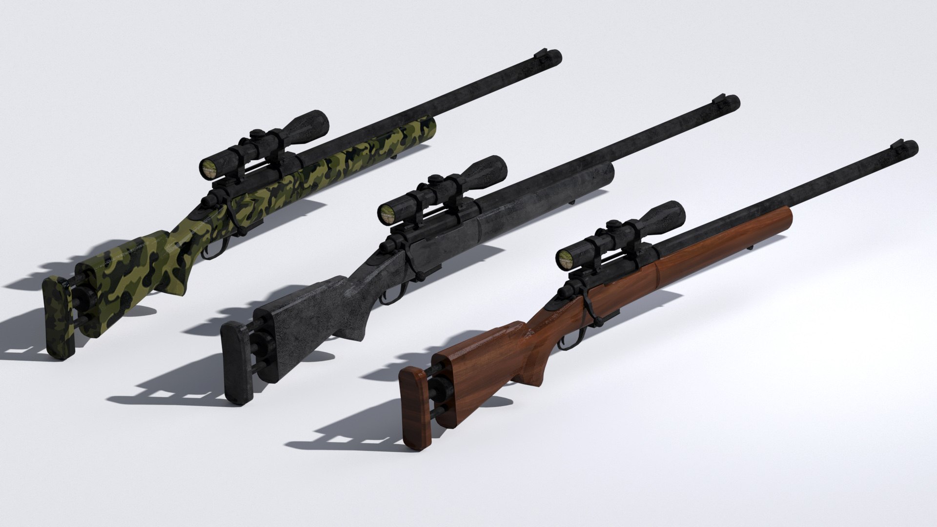 3D M24 Sniper Rifle Low-poly Model - TurboSquid 1372482