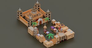 3D LP desert city model