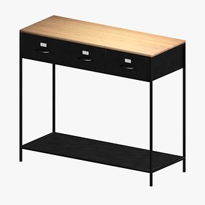 3D model 3 drawer console