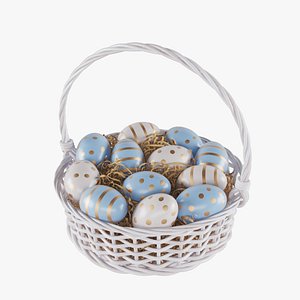 Easter Eggs Basket 05 3D model