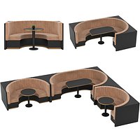 Restaurant Bar Set 01 Part1 Sofa with Corner sofa and 2 colors Corona and Vray