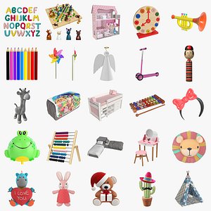 Child-girl room items 3D model