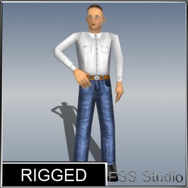 3d male human rigged