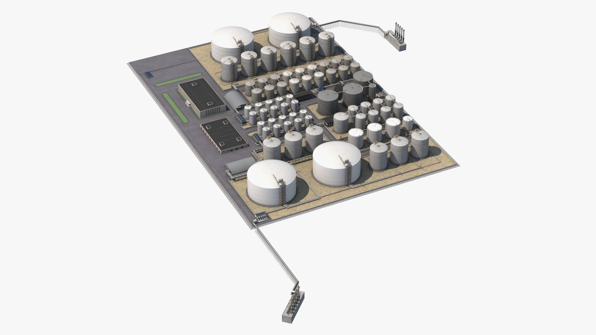 Liquefied Natural Gas Terminal 3D model preview