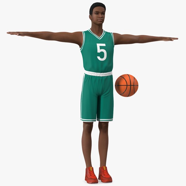 3D Light Skin Young Man Basketball Player Rigged for Cinema 4D