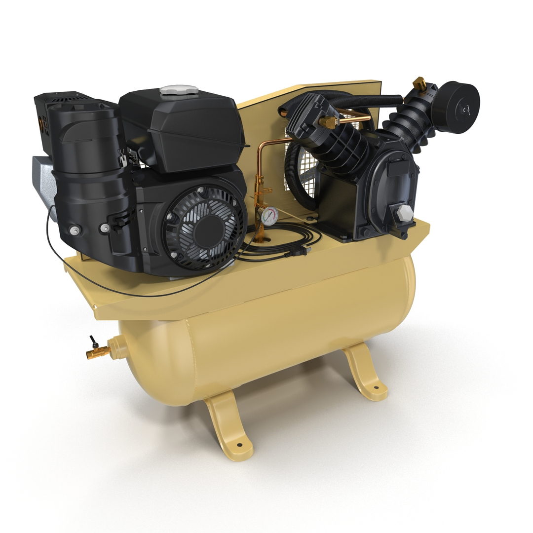 Piston Air Compressor Modeled 3d Max