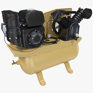 piston air compressor modeled 3d max