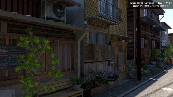 Old japanese street model - TurboSquid 1472202