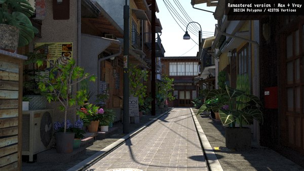 Old japanese street model - TurboSquid 1472202