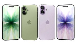 Apple iPhone 17 Lavender And iPhone 17 Sage 3D model