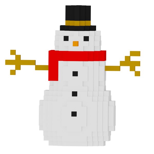 Papercraft Pixel personagem boneco de neve. Papelaria 5 blocos clássicos.  Boneco de neve Golem. O conceito de jogos de herói. O conceito de jogos de  herói. Conceito de jogo. Ilustração vetorial imagem
