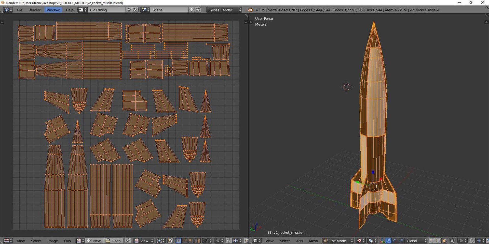 Pbr Uv-textured Wwii V2 3d Model